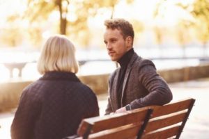 couple on park bench discussing dialectical behavior therapy